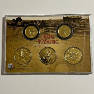 RMS Titanic 24K Gold Plated Rescue Colorized 5 Coin Set. Limited Edition